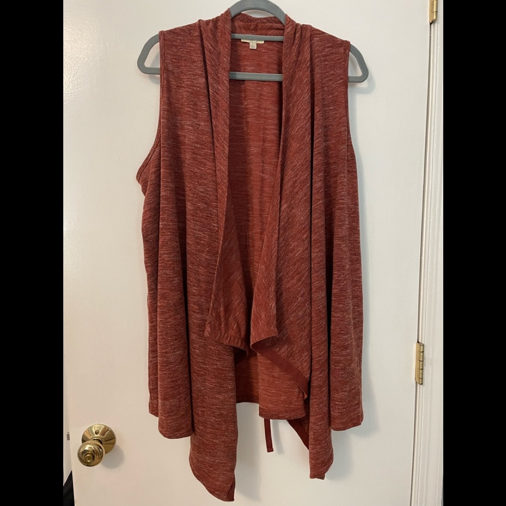 Kori Burnt/rust/orange draped sleeveless vest